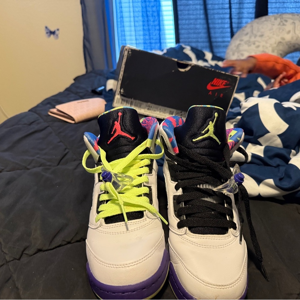Jordan Kids Sneakers - White, Black, Purple, Neon Green